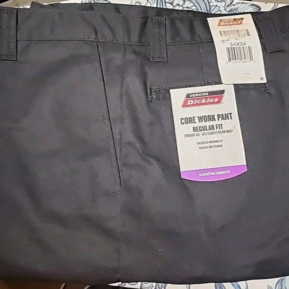 Dickies Regular Fit Straight Leg Black Core Work Pants Men Size 34 x 34
